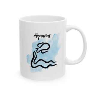Aquarius Cosmic Minimalist Zodiac Mug-Ethereal Realm Reserve