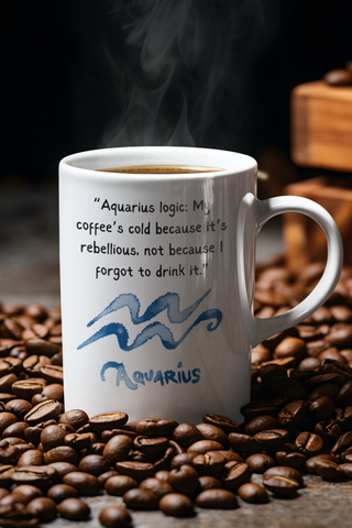 Aquarius Watercolor Sign Mug-Ethereal Realm Reserve