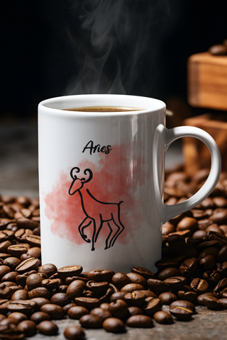 Aries Cosmic Minimalist Zodiac Mug-Ethereal Realm Reserve