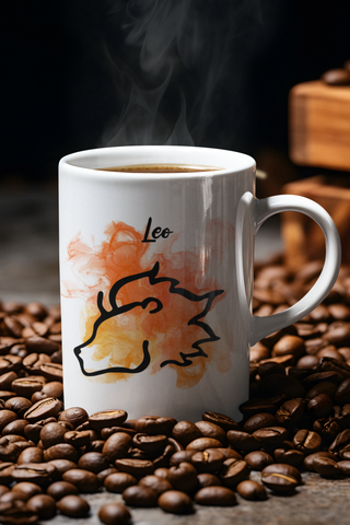 Leo Cosmic Minimalist Zodiac Mug-Ethereal Realm Reserve