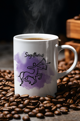 Sagittarius Cosmic Minimalist Zodiac Mug-Ethereal Realm Reserve