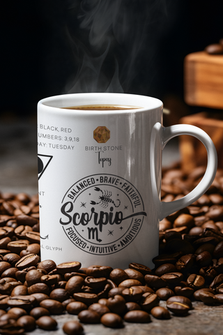 Scorpio Zodiac Blueprint Mug-Ethereal Realm Reserve