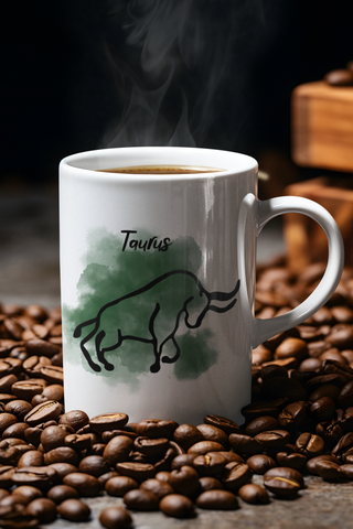 Taurus Cosmic Minimalist Zodiac Mug-Ethereal Realm Reserve