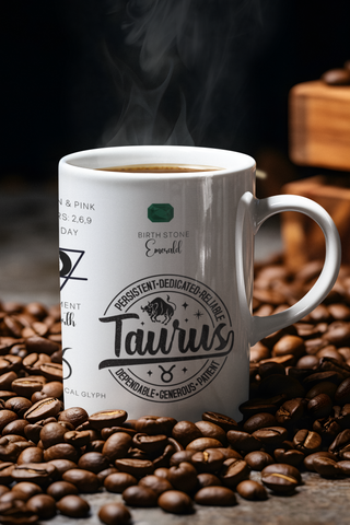 Taurus Zodiac Blueprint Mug-Ethereal Realm Reserve