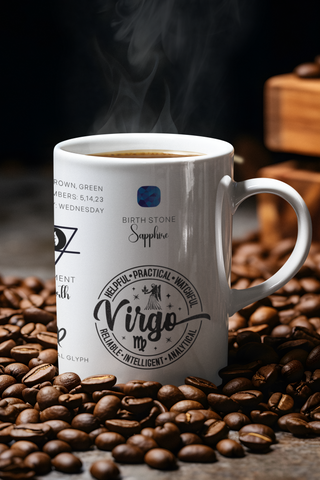 Virgo Zodiac Blueprint Mug-Ethereal Realm Reserve