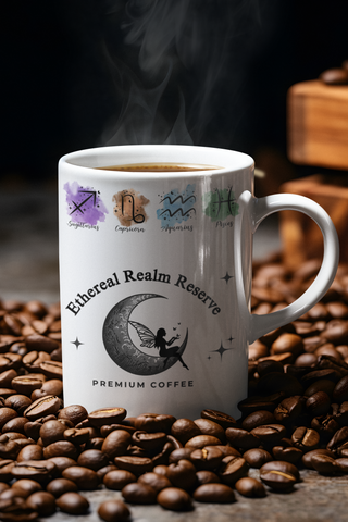 Ethereal Realm Reserve Angel Moon Watercolor Signs Mug-Ethereal Realm Reserve