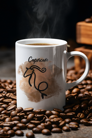 Capricorn Cosmic Minimalist Zodiac Mug-Ethereal Realm Reserve