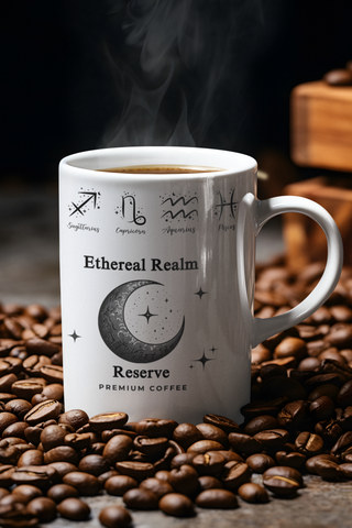 Ethereal Realm Reserve B&W Zodiac Signs Mug-Ethereal Realm Reserve