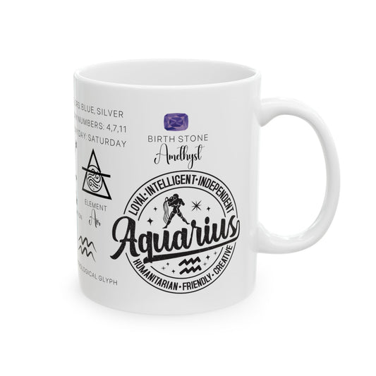 Aquarius Zodiac Blueprint Mug