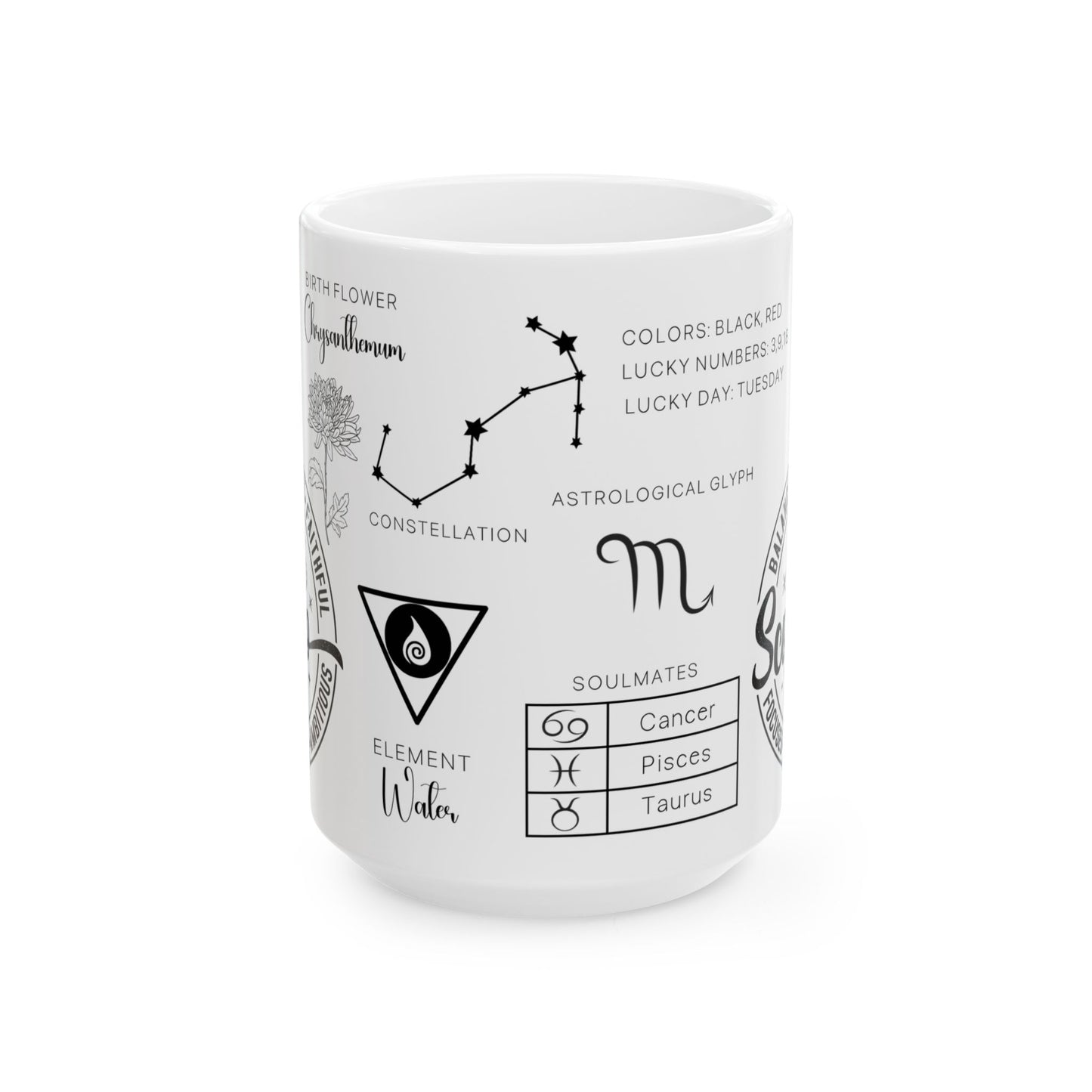 Scorpio Zodiac Blueprint Mug