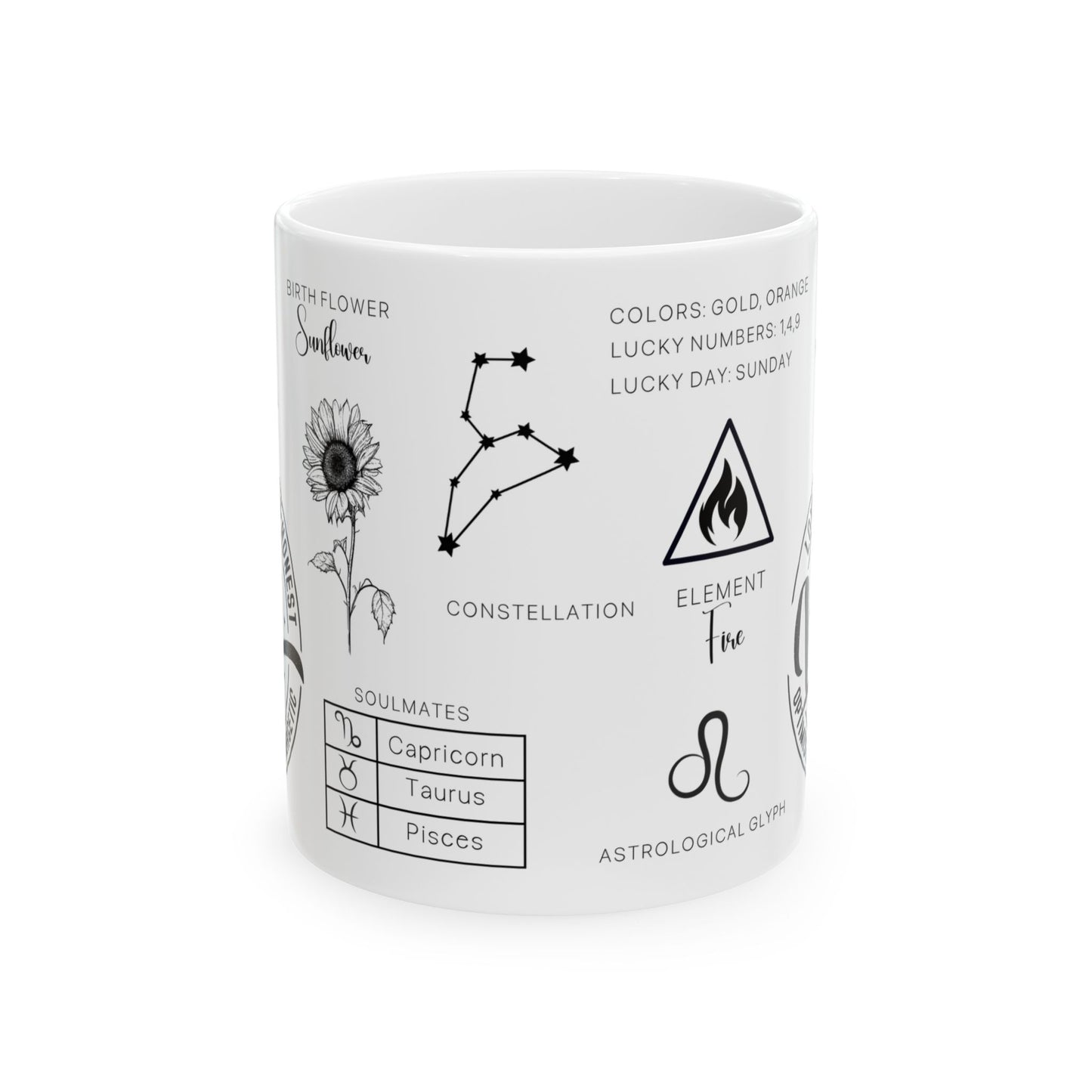 Leo Zodiac Blueprint Mug