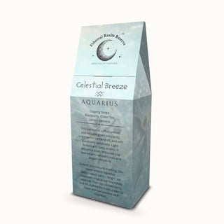 Aquarius coffee – Celestial Breeze blend with tasting notes on packaging by Ethereal Realm Reserve 