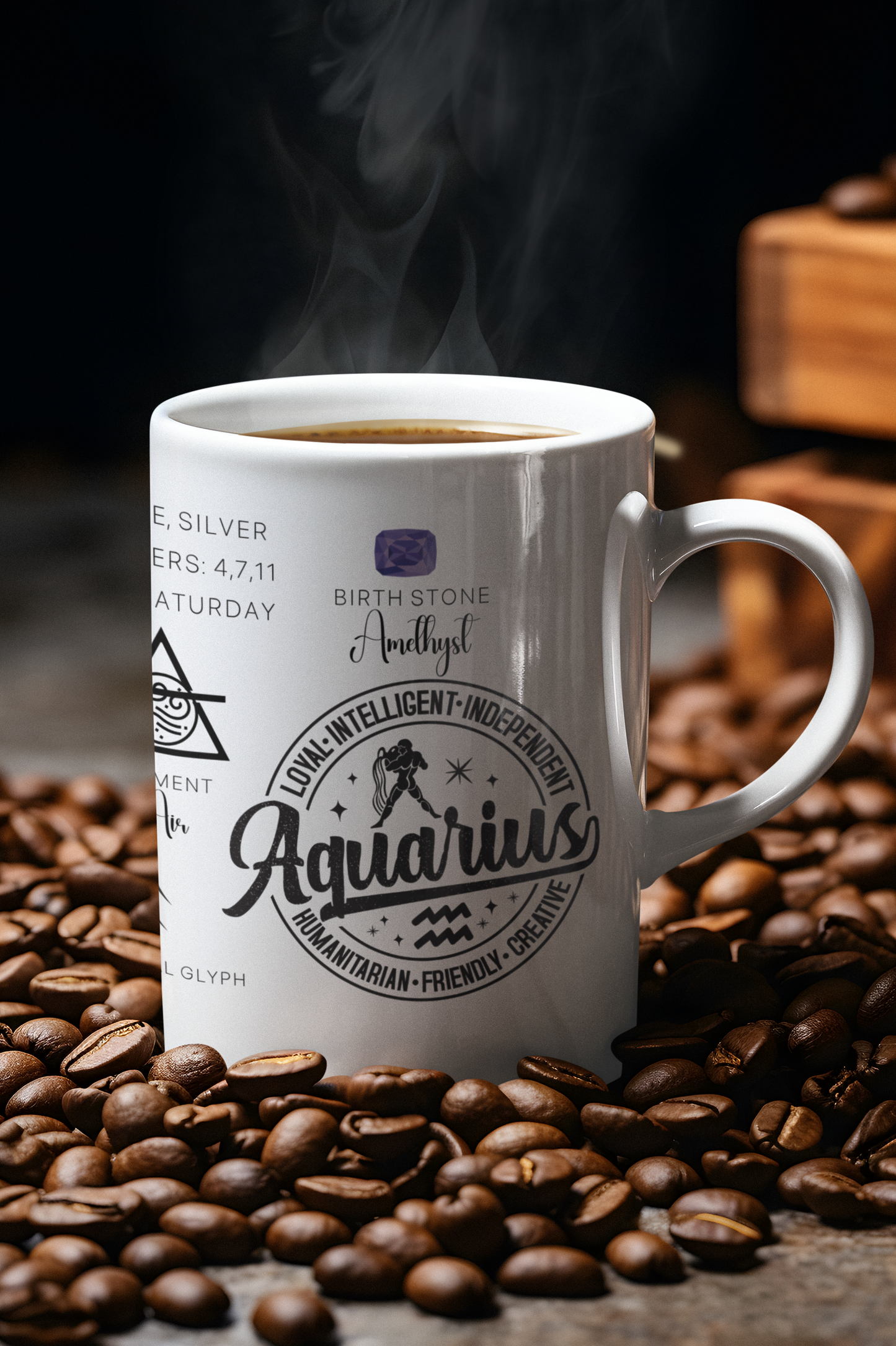 Aquarius Zodiac Blueprint Mug