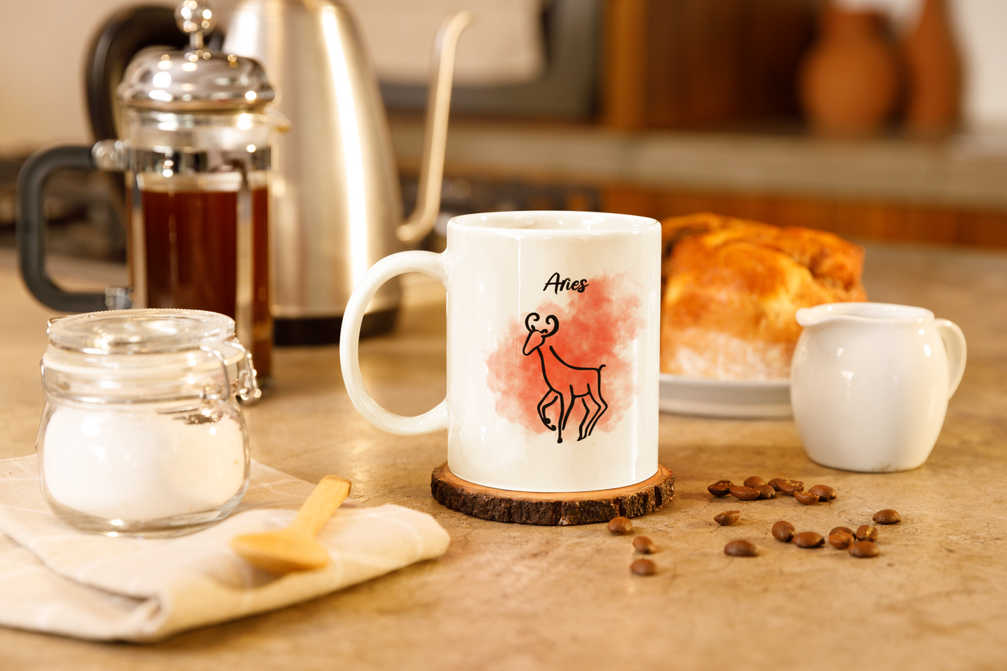 Aries Cosmic Minimalist Zodiac Mug