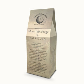 Capricorn coffee – Mountain Forge blend with tasting notes on packaging by Ethereal Realm Reserve 