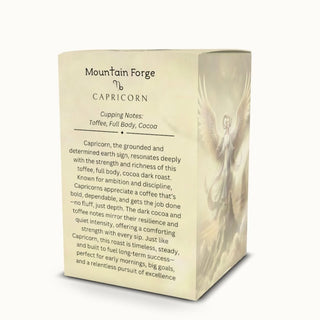 Capricorn coffee pods – Mountain Forge blend with tasting notes on packaging by Ethereal Realm Reserve 