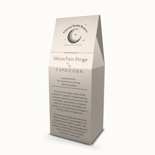 Capricorn coffee – Mountain Forge blend, Aura back label by Ethereal Realm Reserve