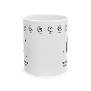 Ethereal Realm Reserve B&W Floral Moon Zodiac Signs Mug