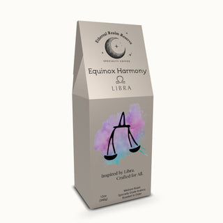Libra coffee – Equinox Harmony blend, Aura packaging by Ethereal Realm Reserve 