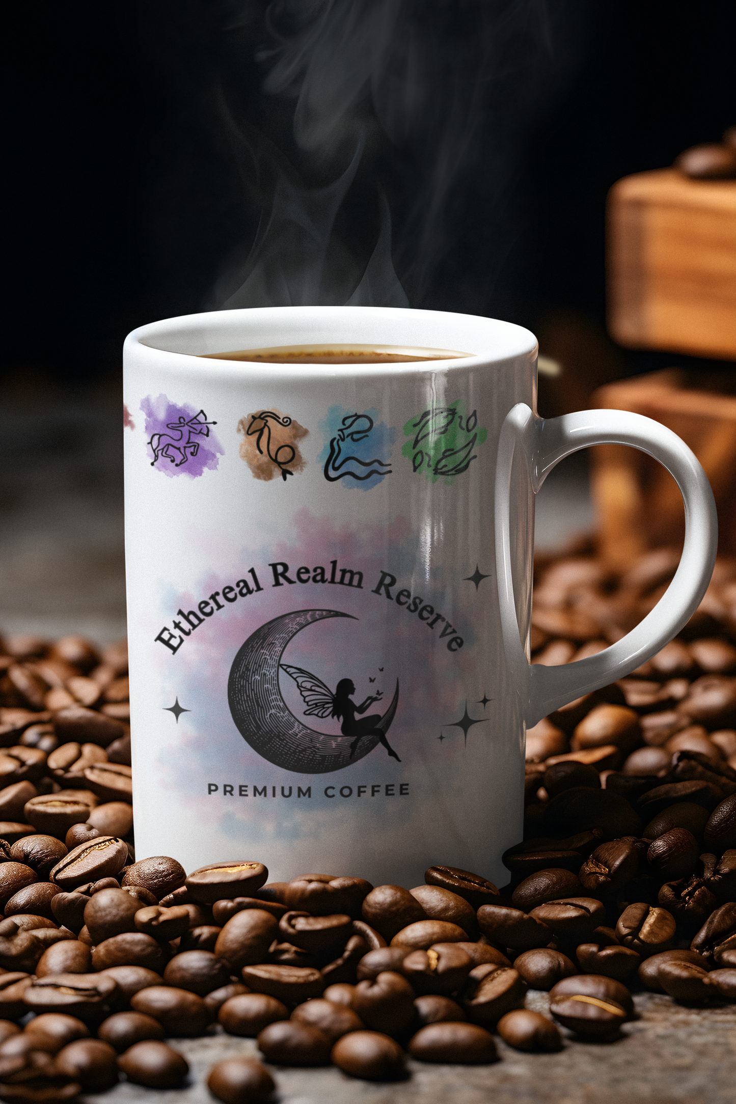 Ethereal Realm Reserve Angel Moon Cosmic Minimalist Mug