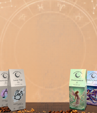 Zodiac-inspired specialty coffee collection from Ethereal Realm Reserve featuring celestial coffee blends for every sign