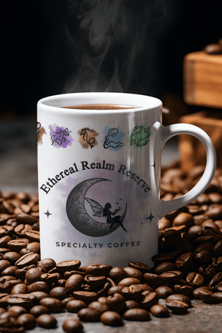 Ethereal Realm Reserve Angel Moon Cosmic Minimalist Mug
