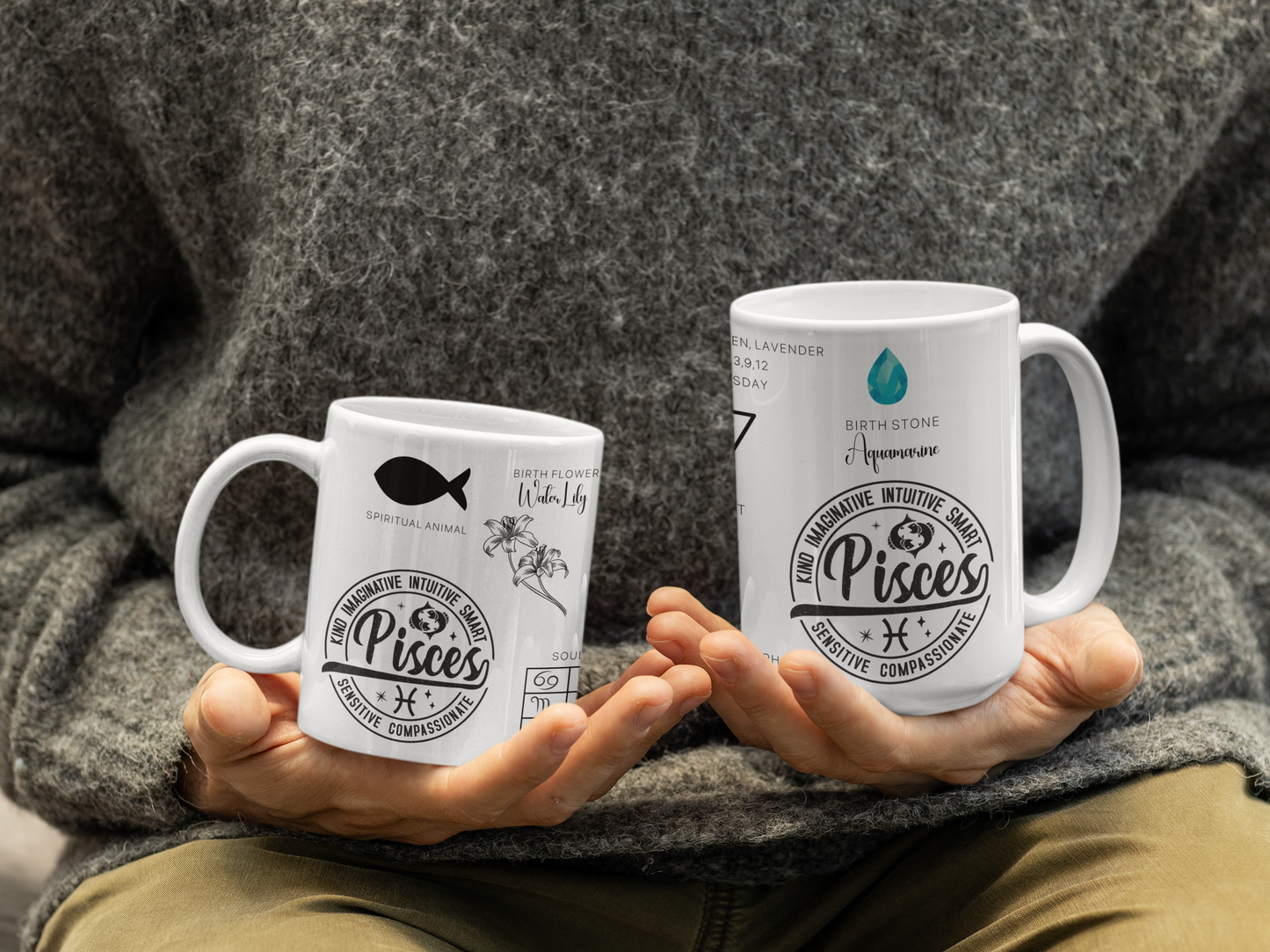 Pisces Zodiac Blueprint Mug