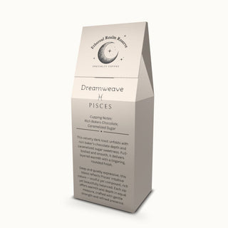 Pisces coffee – Dreamweave blend, Aura back label by Ethereal Realm Reserve