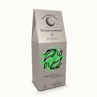Pisces coffee – Dreamweave blend, Aura packaging by Ethereal Realm Reserve 