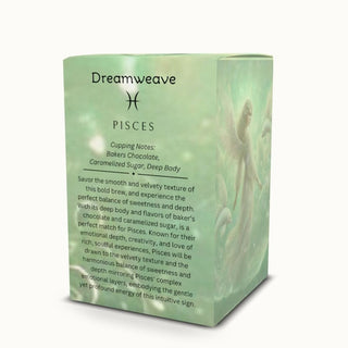 Pisces coffee pods – Dreamweave blend with tasing notes on packaging by Ethereal Realm Reserve 