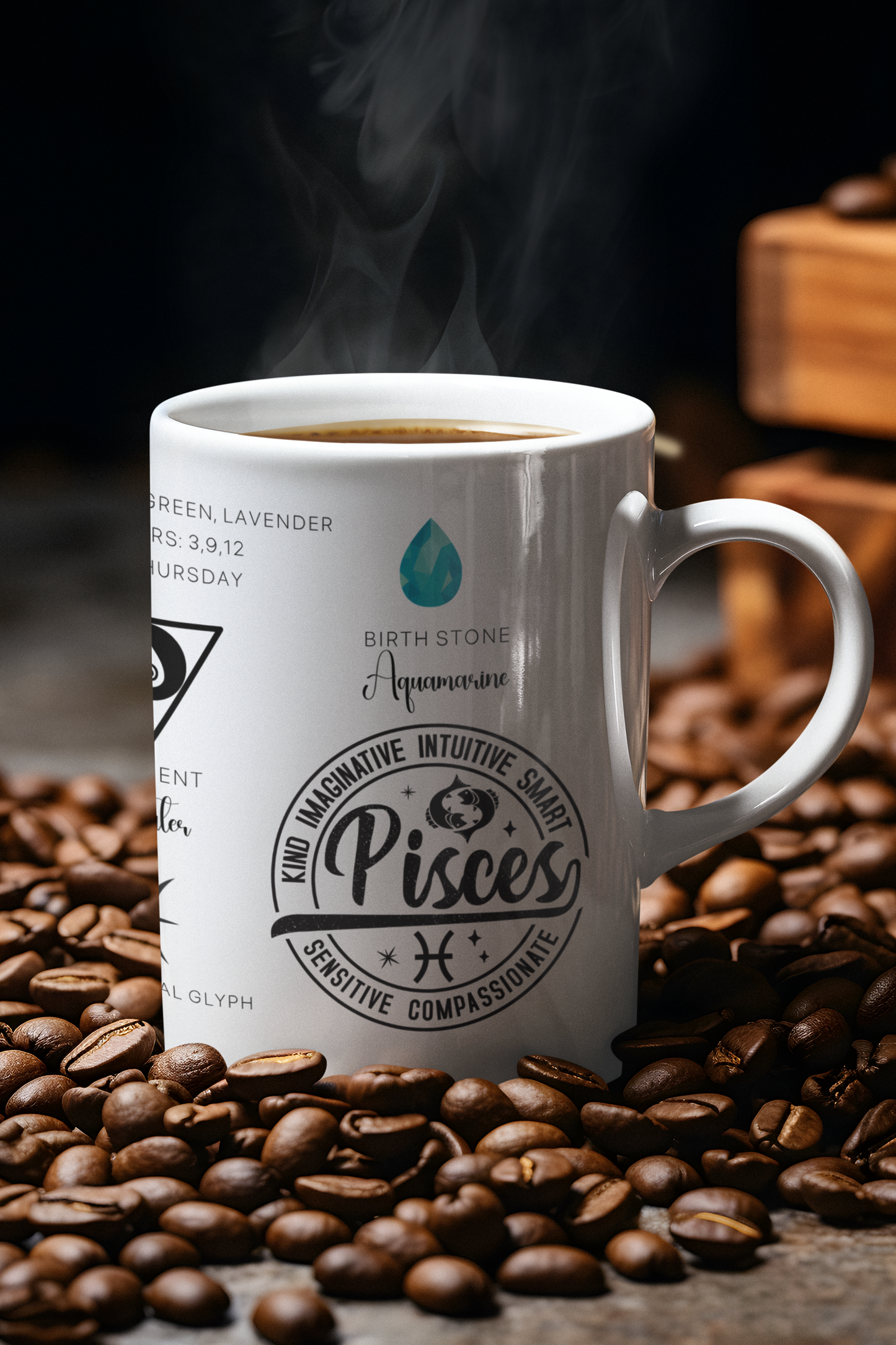 Pisces Zodiac Blueprint Mug