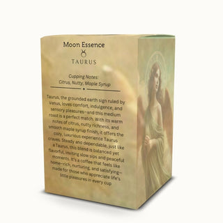 Taurus coffee pods – Moon Essence blend with tasting notes on packaging by Ethereal Realm Reserve 